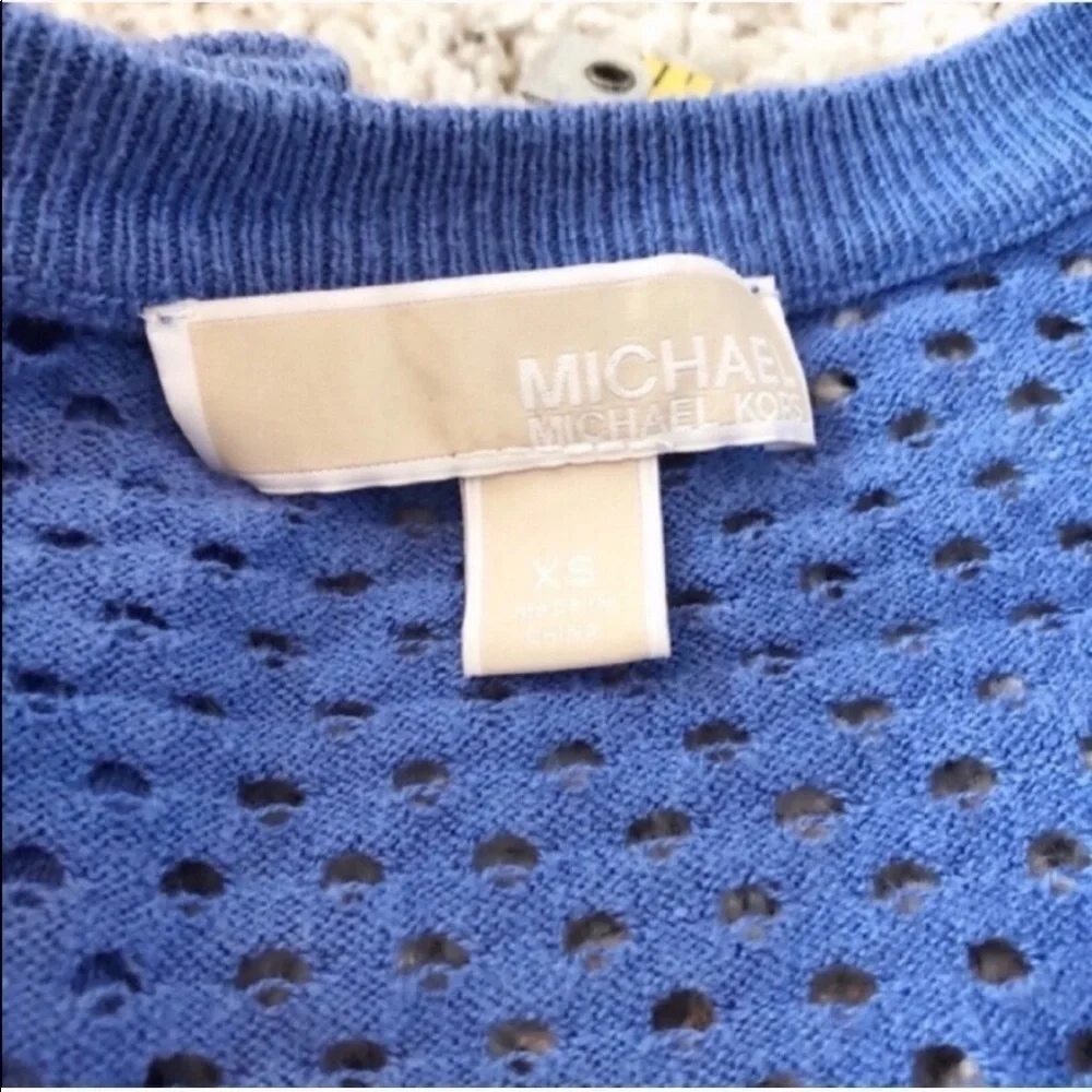 Michael Kors high low open knit swea…
